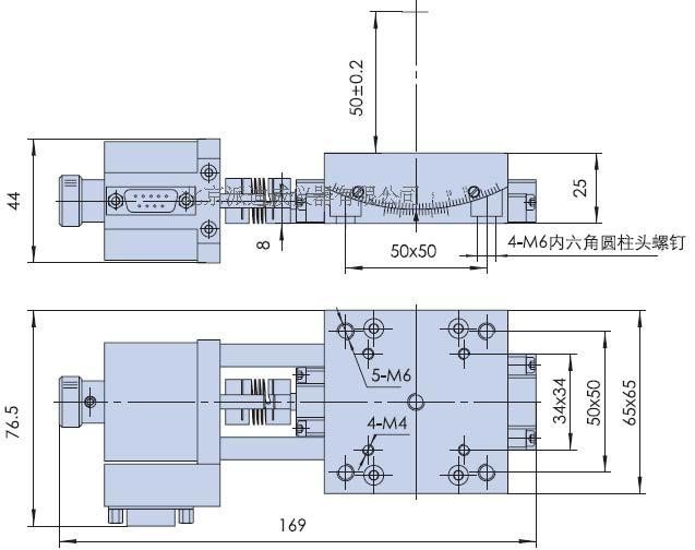 PJ110-15 精密型電動角位臺（蝸輪蝸桿） ±15° 臺面尺寸65*65