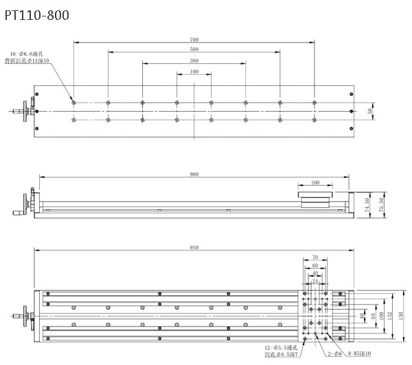 PT110直線滑臺(tái)XYZ滑臺(tái)導(dǎo)軌滾珠桿手輪手搖鋁托軌鋁合金