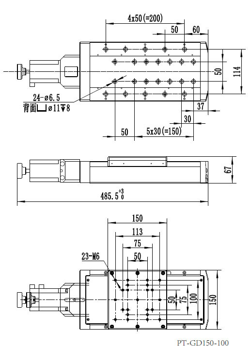 PT-GD150 高精度電動平移臺 電動滑臺 電動移動臺 平移臺 一維臺 PT-GD150 高精度電動平移臺 電動滑臺 電動移動臺 平移臺 一維臺