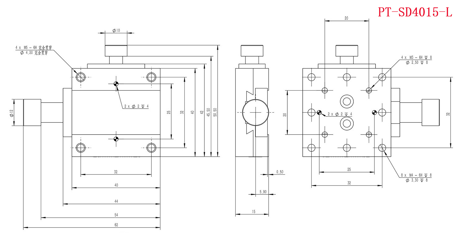 PT-SD4015 手動(dòng)平移臺(tái) 位移臺(tái) 線性滑臺(tái) 一維移動(dòng)臺(tái)