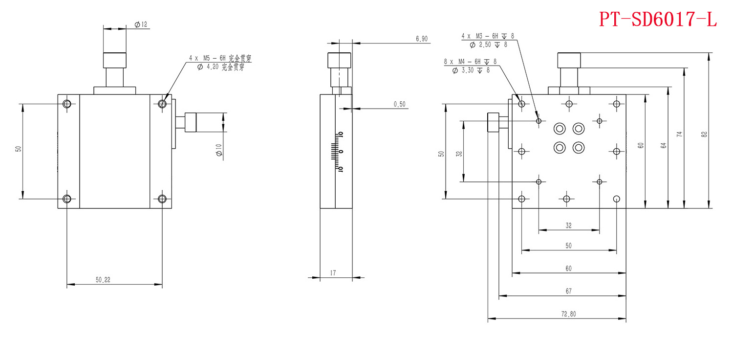 PT-SD4015 手動(dòng)平移臺(tái) 位移臺(tái) 線性滑臺(tái) 一維移動(dòng)臺(tái)