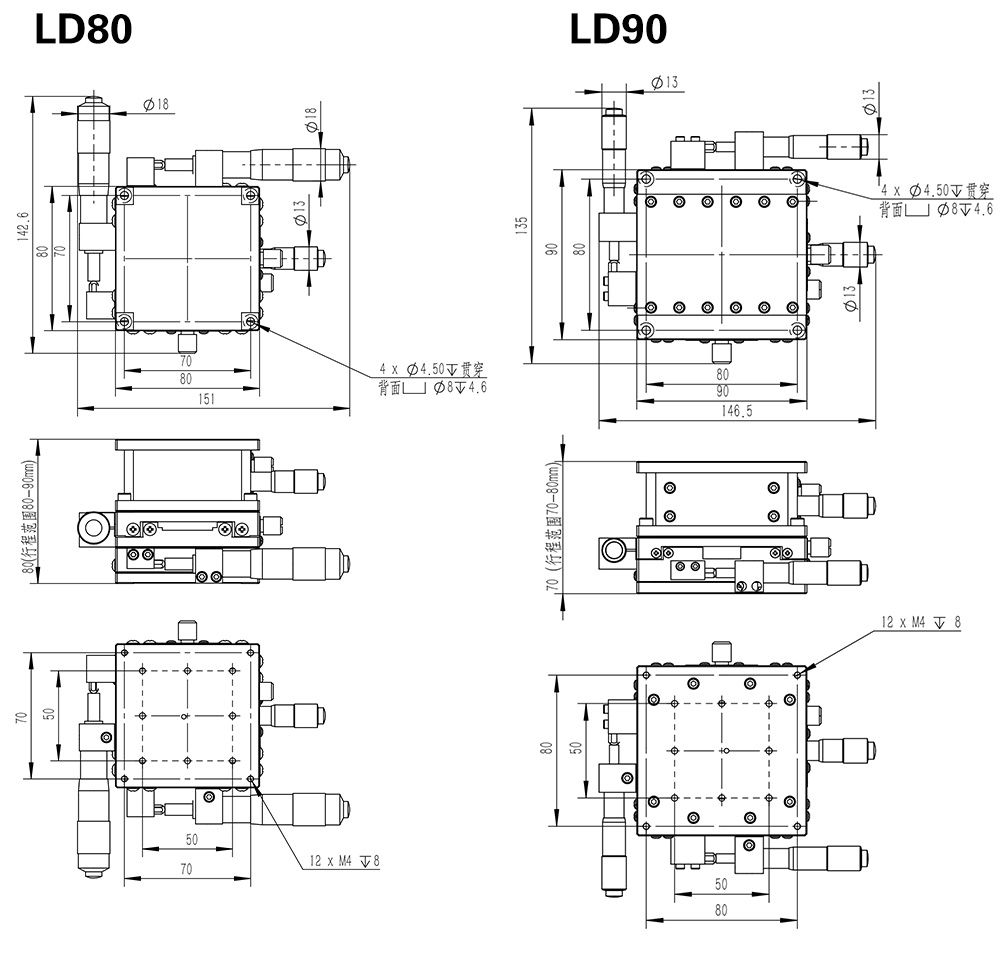PDV派迪威 XYZ軸三軸60 精密位移平臺 組合臺 升降臺 位移臺